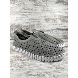 Women's Ilse Jacobsen Tulip Gray Perforated Slip On Flats Sz EUR 40/US 9.5. EUC!